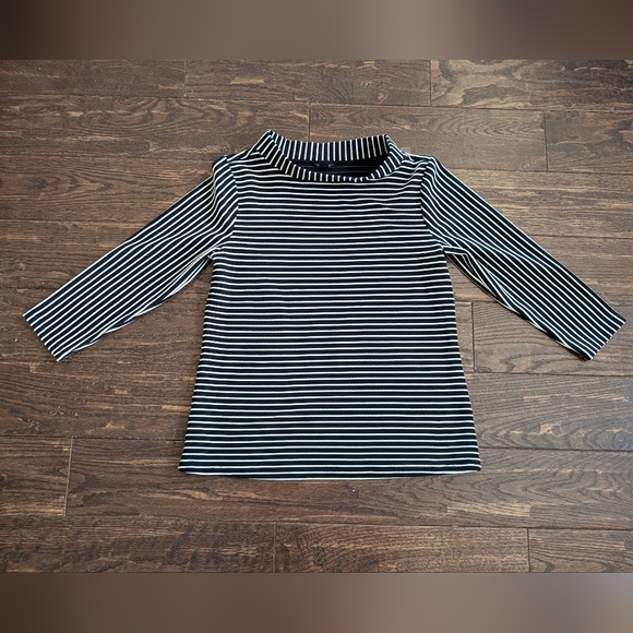 Ann Taylor Striped Top 3/4 Sleeve Boat Neckline Old Money Style - Picture 4 of 7